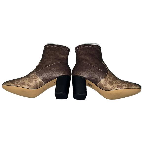 Coach Signature Margot Heeled Bootie Ankle Boots Size 7.5 New - Picture 3 of 9